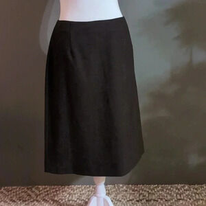 Eddie Bauer Wool Blend Deep Brown Pencil Skirt